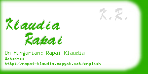 klaudia rapai business card